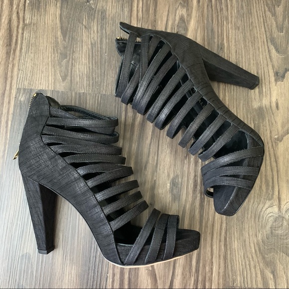 Loeffler Randall NEW Mabel Nubuck Caged Gladiator Heels - Picture 2 of 14